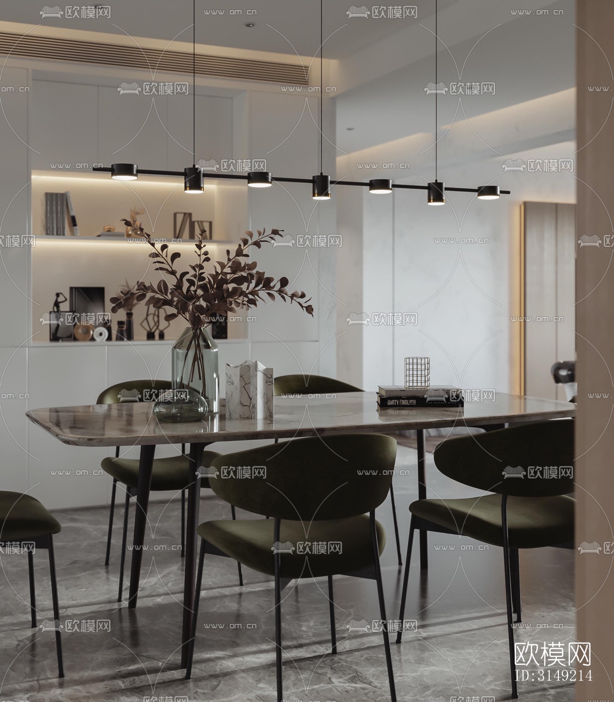 现代平层效果图下载（渲染图1）