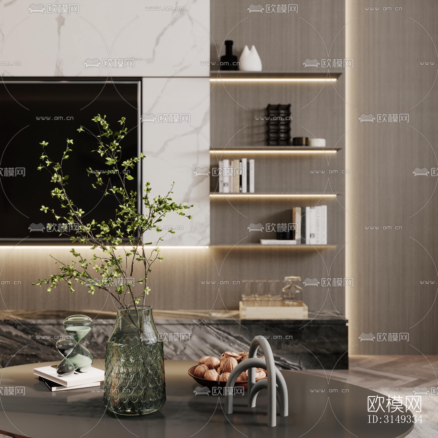 现代平层效果图下载（渲染图13）