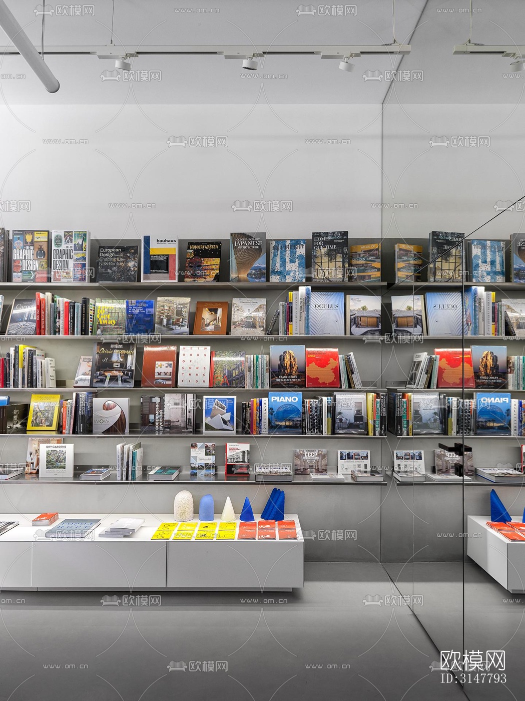 高级灰图书馆效果图下载（渲染图6）