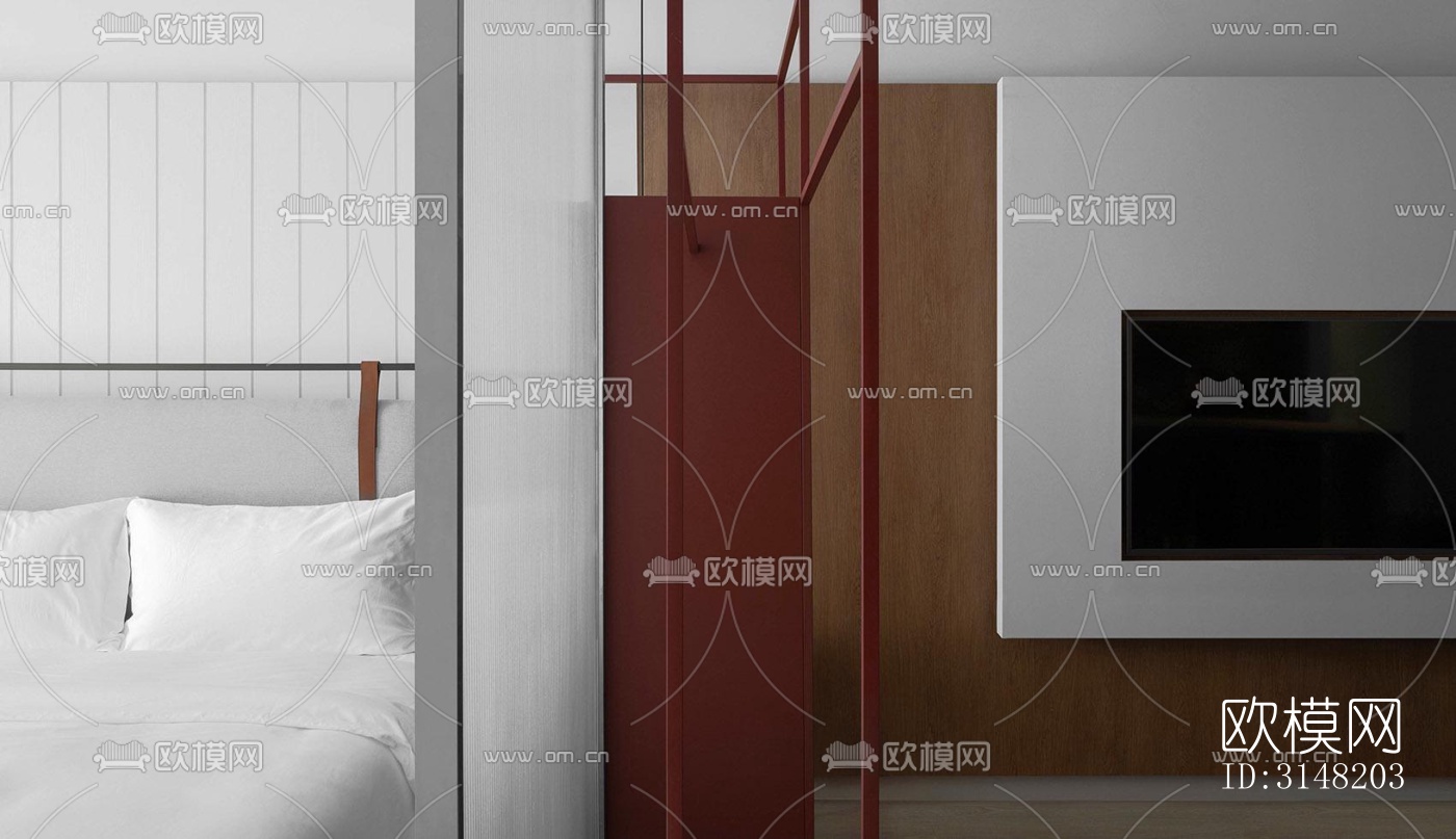 高级灰酒店民宿效果图下载（渲染图8）