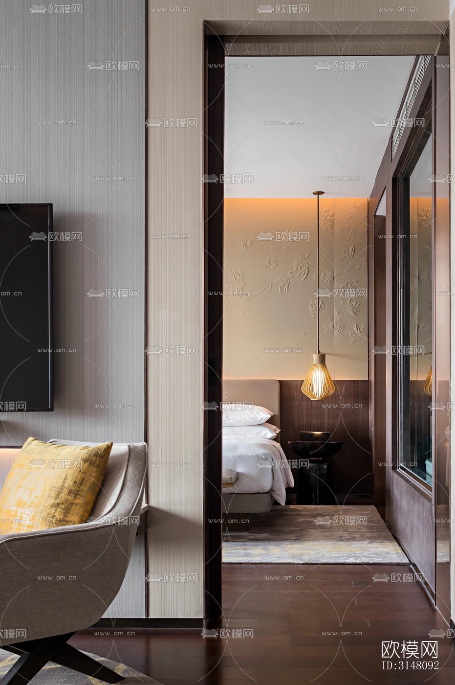 现代酒店民宿效果图下载（渲染图14）