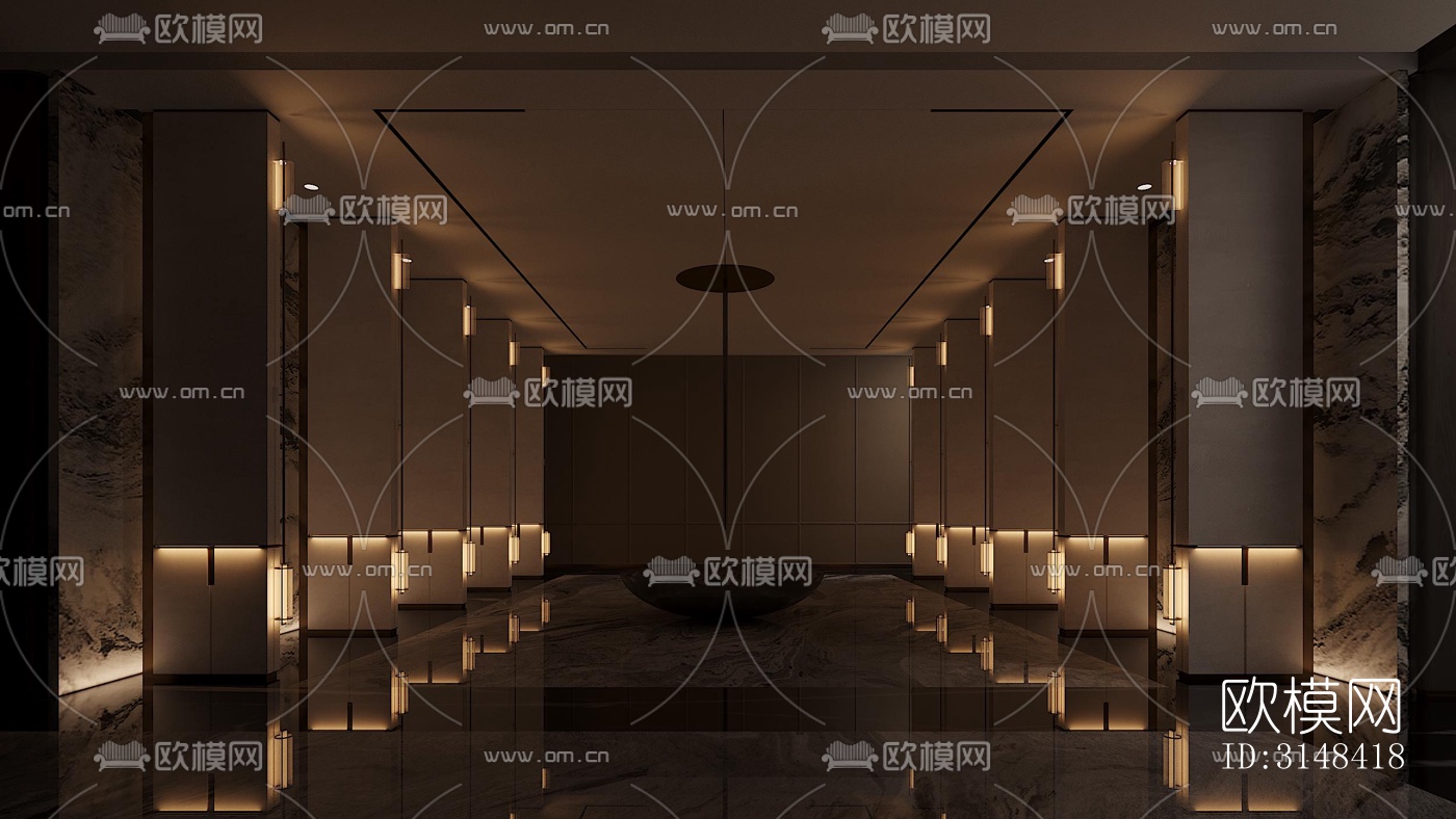 新中式养生会所效果图下载（渲染图6）