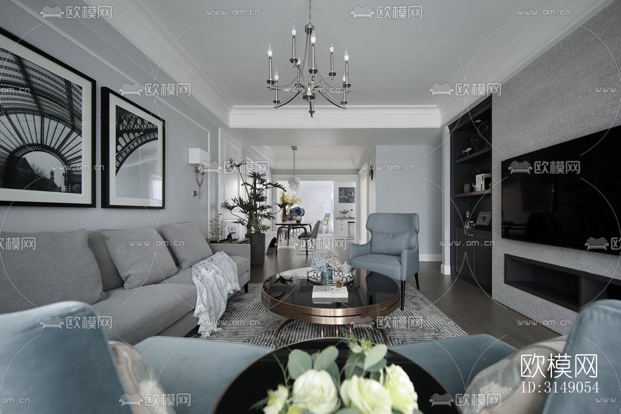 欧式平层效果图下载（渲染图8）