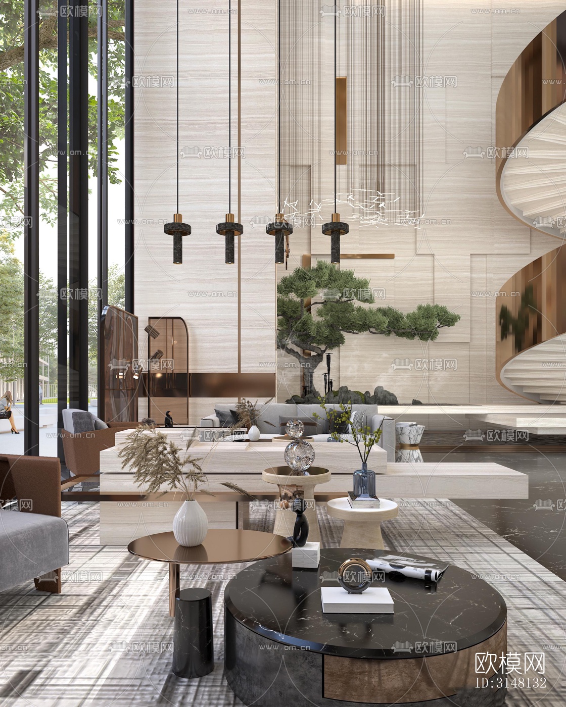 现代酒店民宿效果图下载（渲染图1）