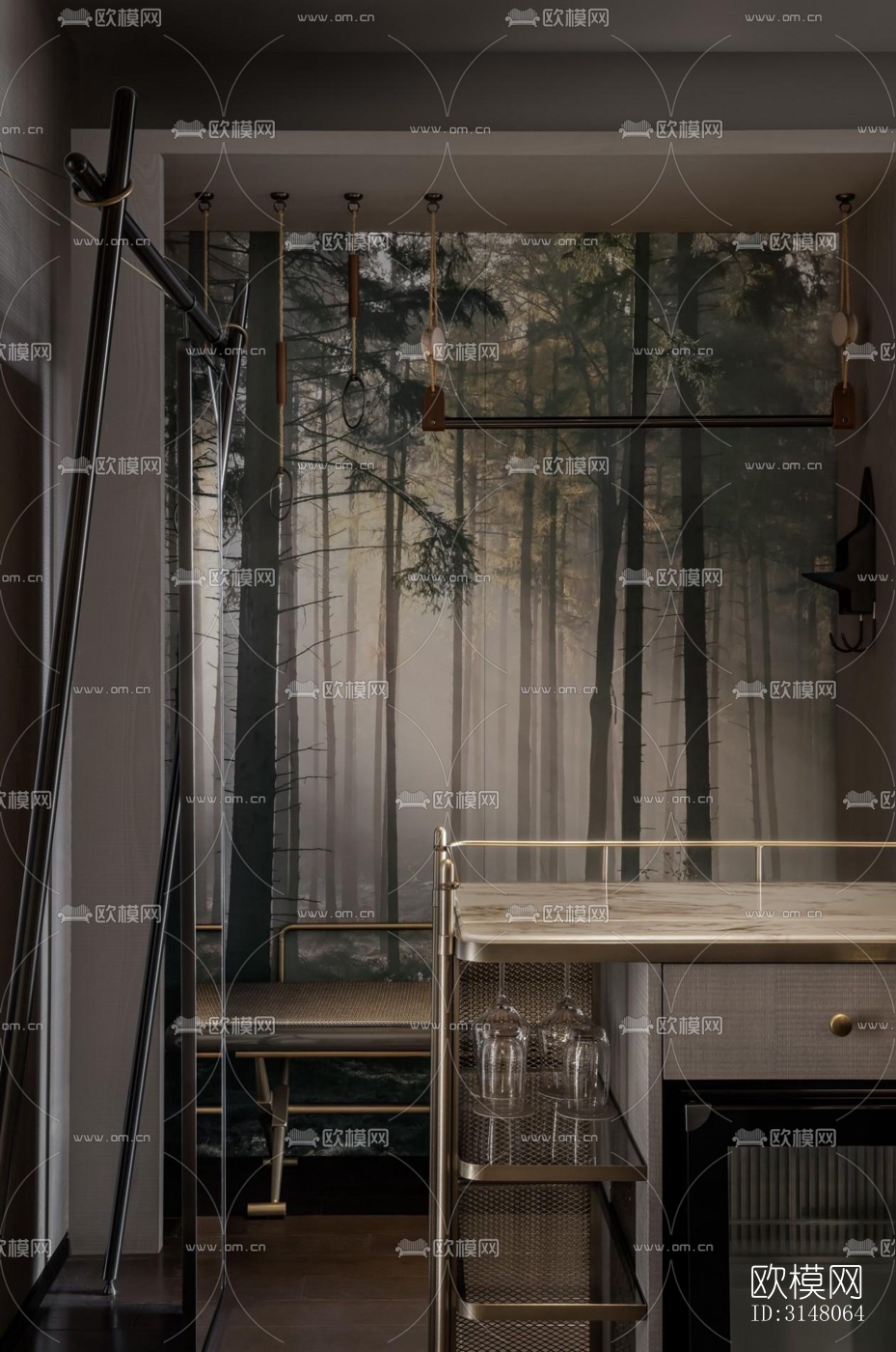 现代酒店民宿效果图下载（渲染图12）