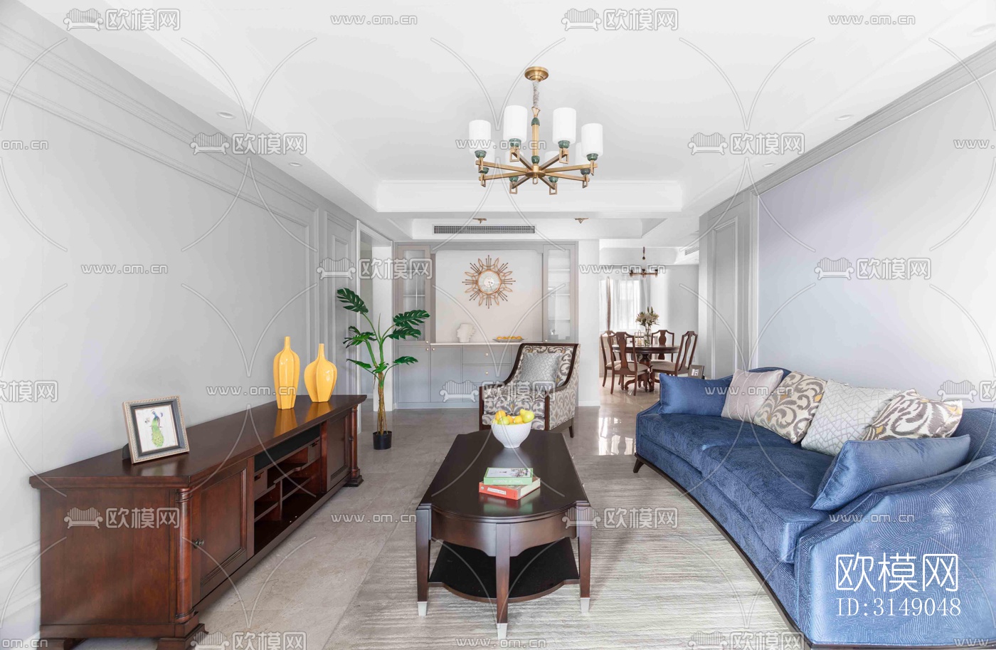 欧式平层效果图下载（渲染图4）