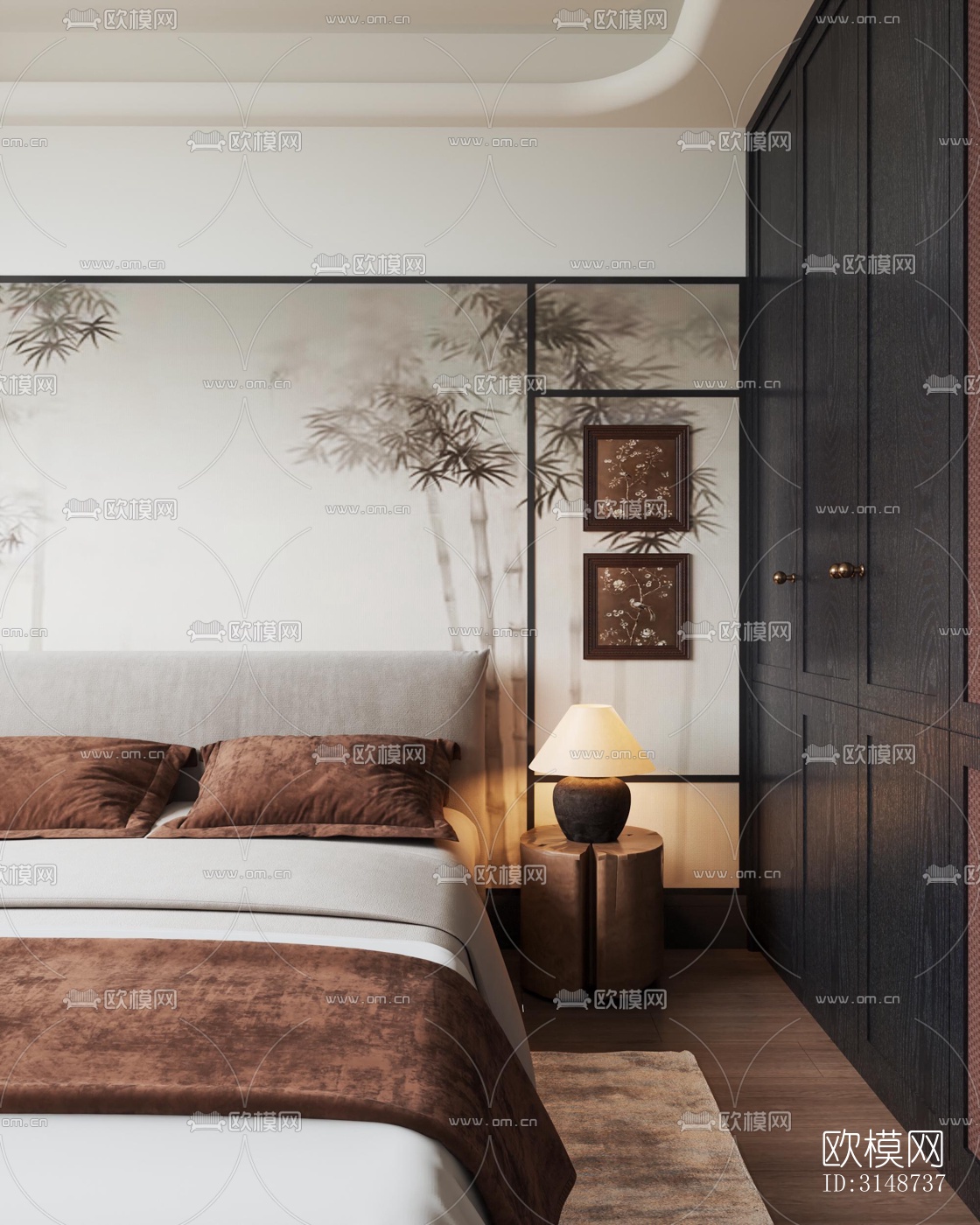 中古风平层效果图下载（渲染图3）