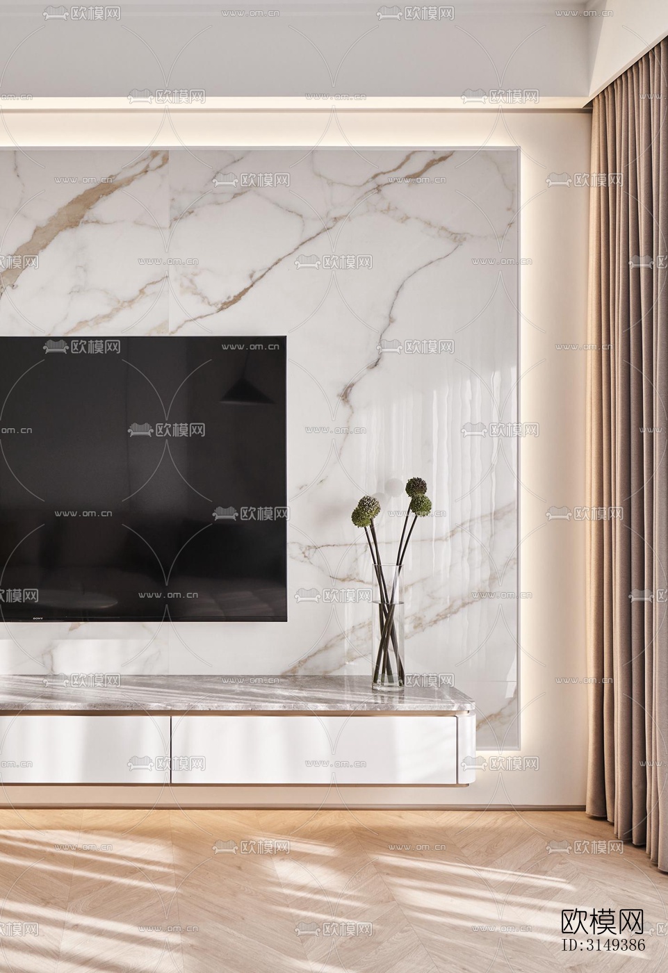 现代平层效果图下载（渲染图5）