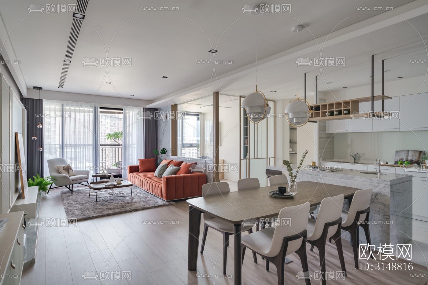 北欧平层效果图下载（渲染图9）