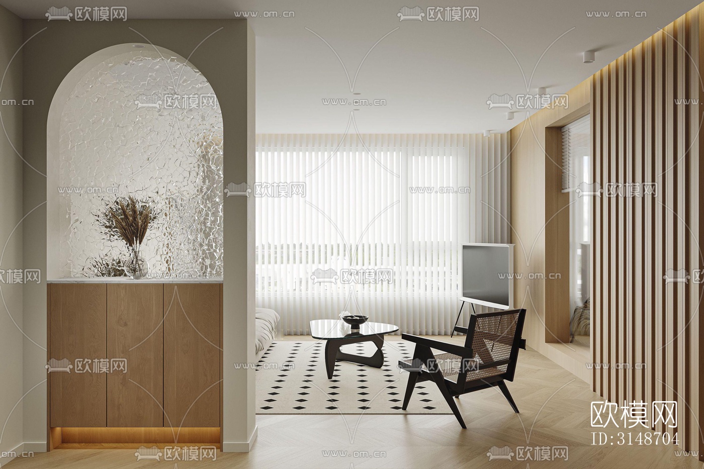 中古风平层效果图下载（渲染图15）