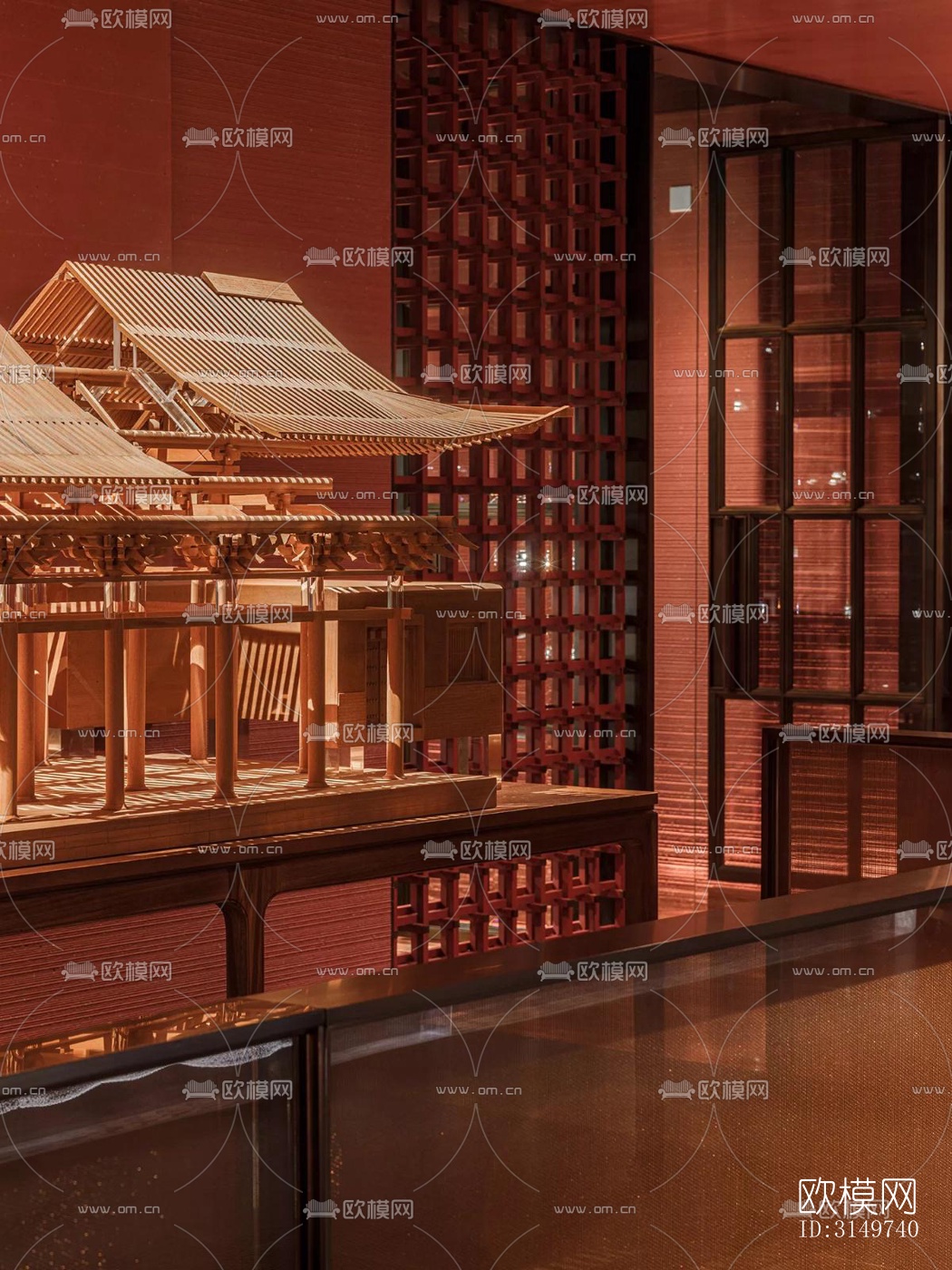 现代中餐厅效果图下载（渲染图10）