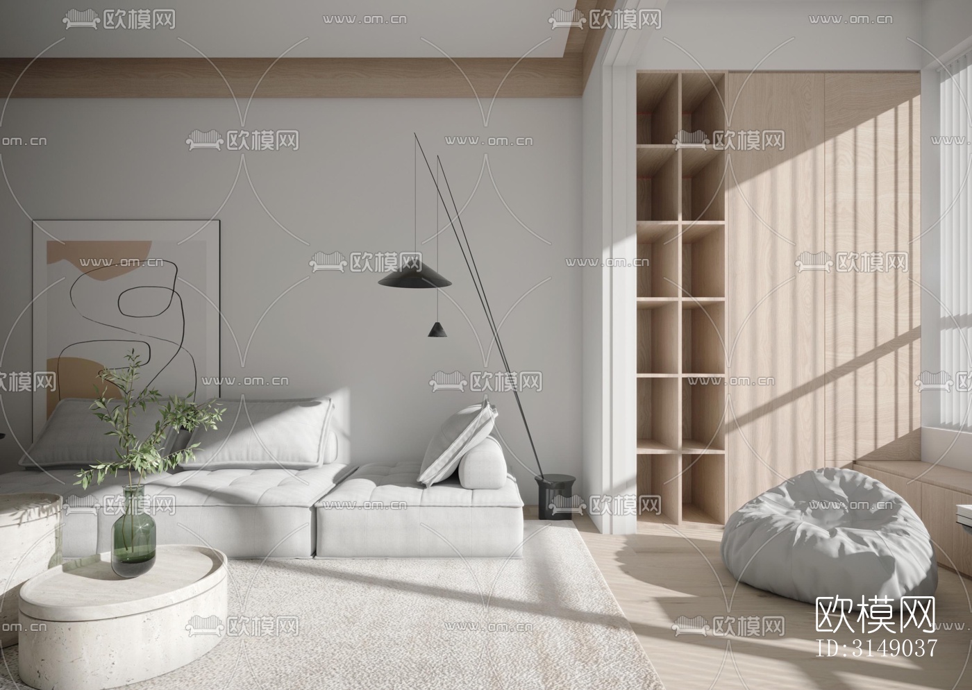 日式平层效果图下载（渲染图2）