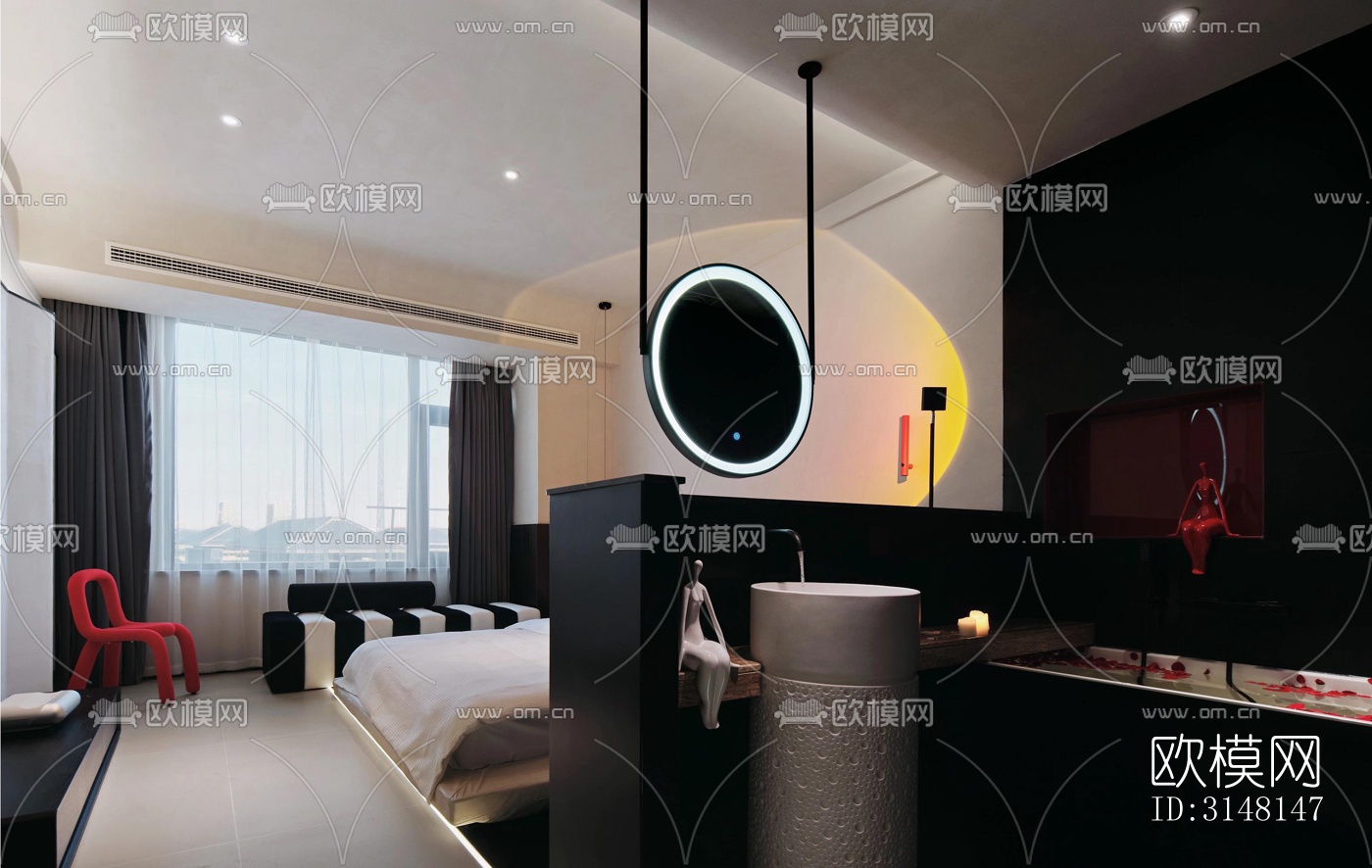 现代酒店民宿效果图下载（渲染图15）