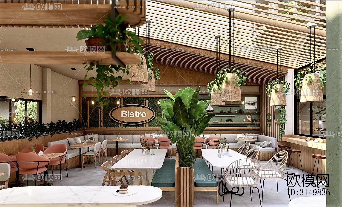 现代咖啡奶茶效果图下载（渲染图4）