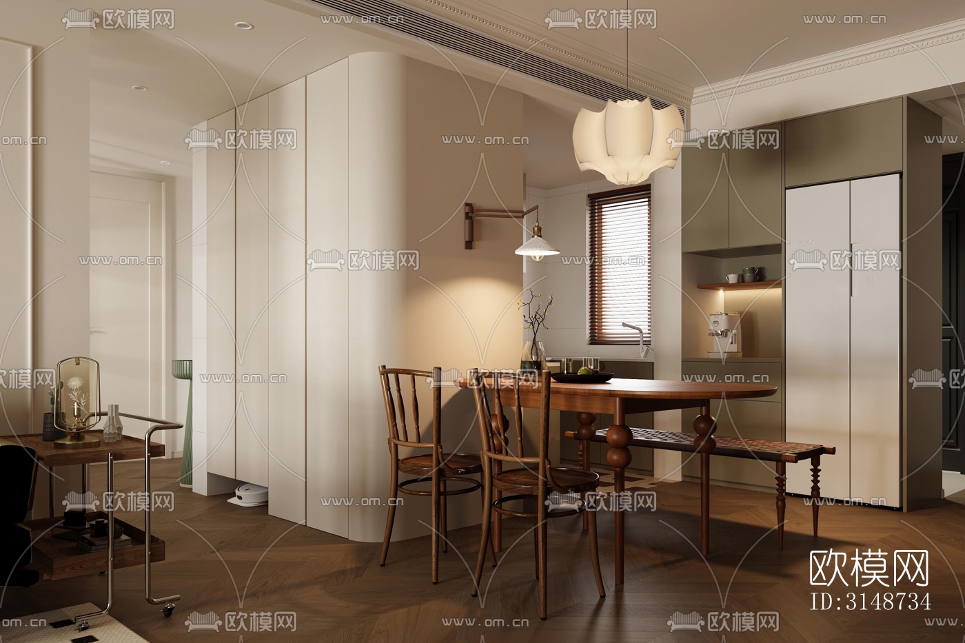 中古风平层效果图下载（渲染图14）