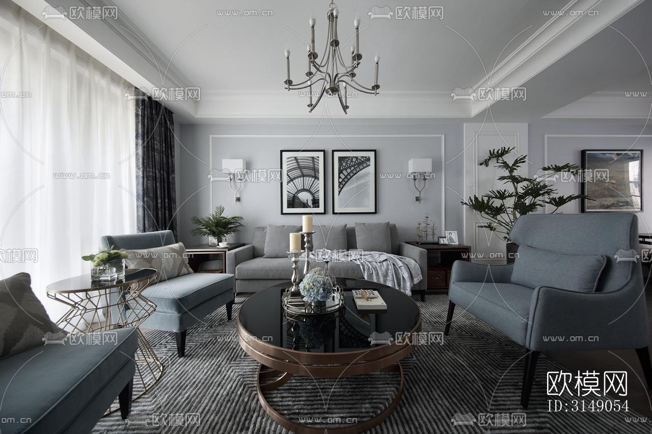 欧式平层效果图下载（渲染图5）