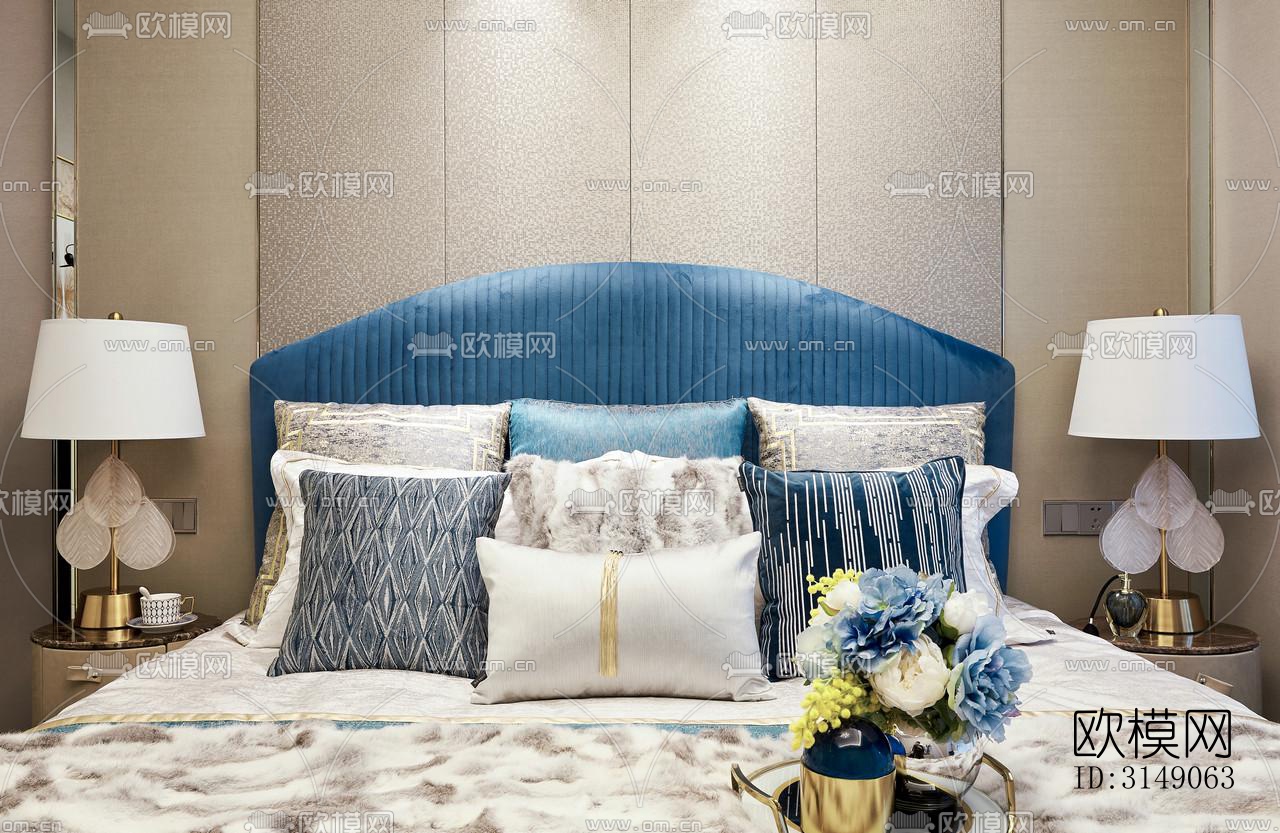 欧式平层效果图下载（渲染图8）