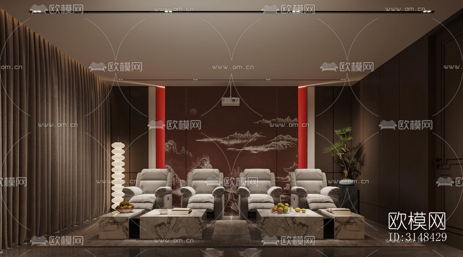 新中式養(yǎng)生會所效果圖下載(渲染圖2)