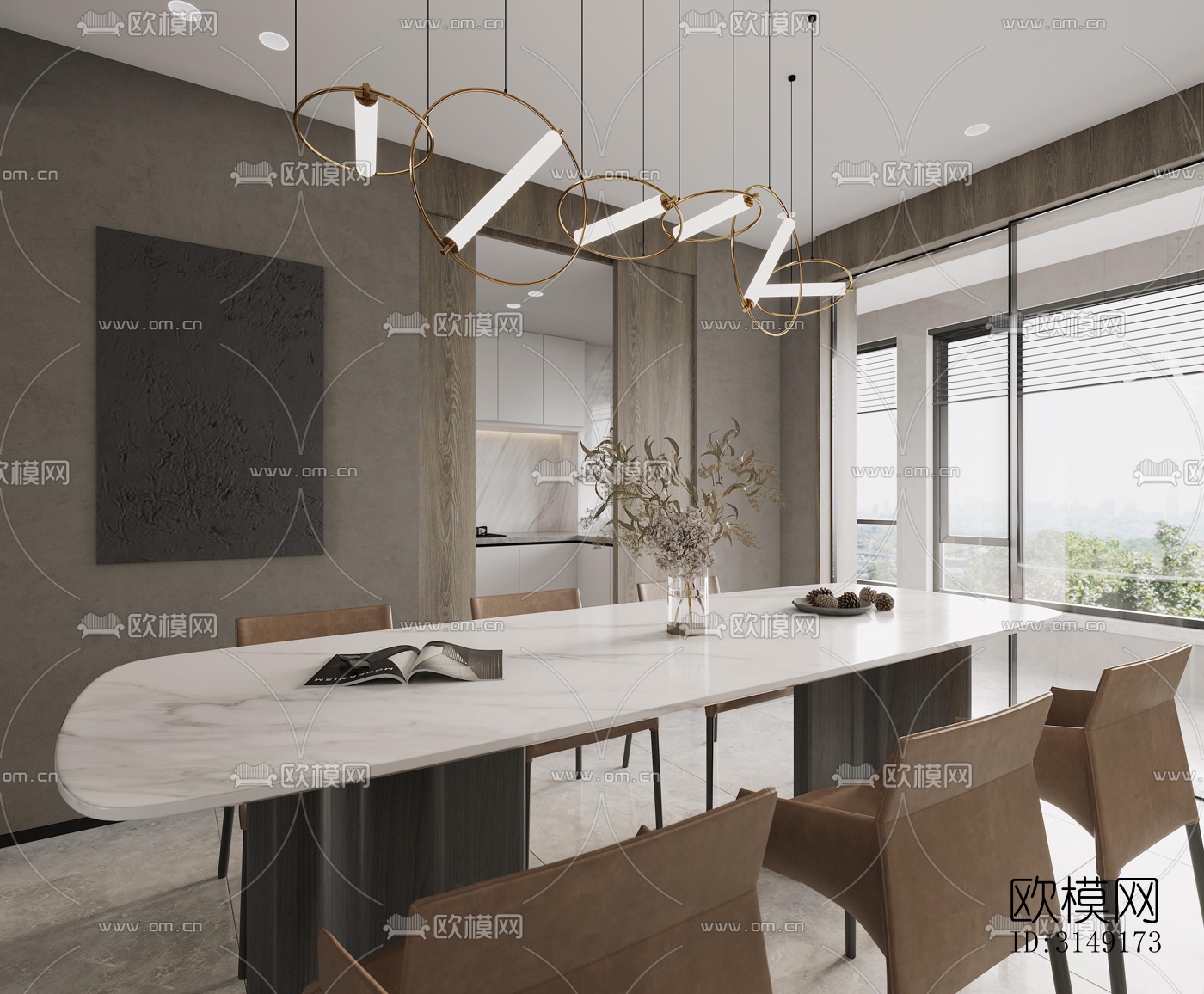 现代平层效果图下载（渲染图8）