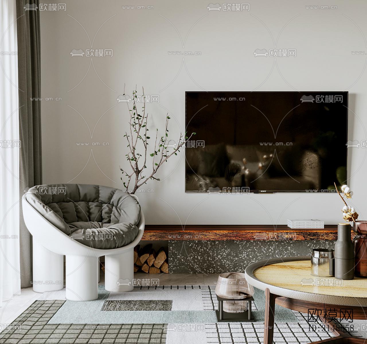 北欧平层效果图下载（渲染图3）