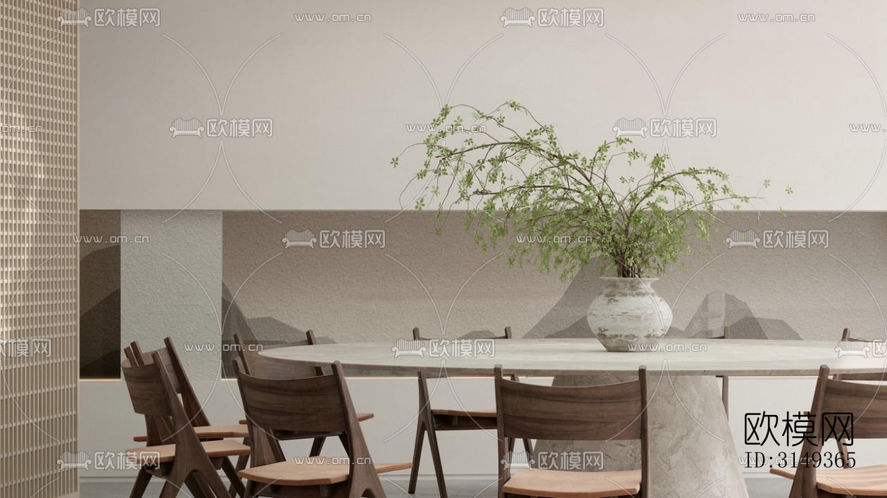 现代平层效果图下载（渲染图12）