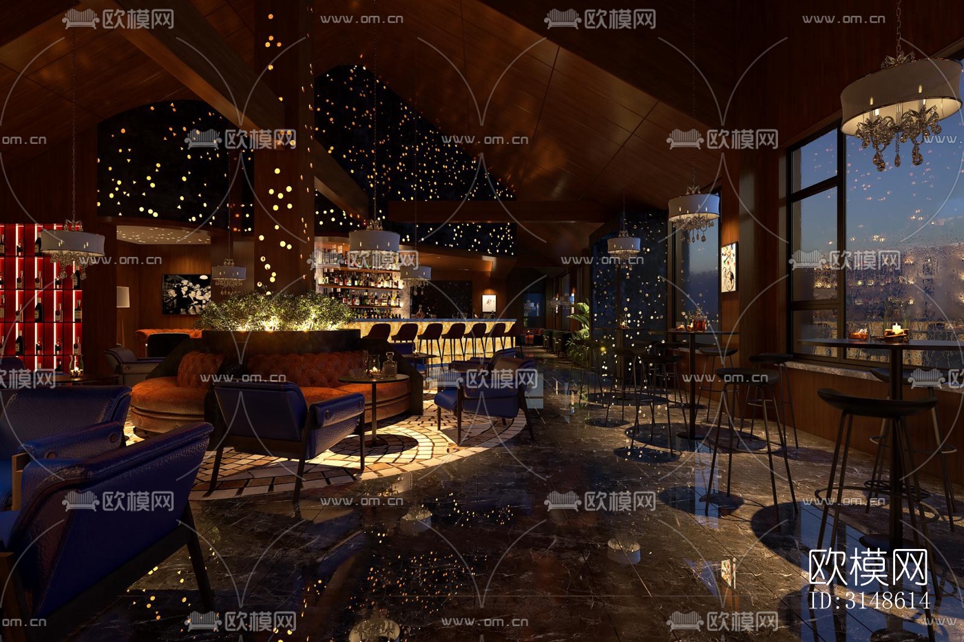 现代酒吧效果图下载（渲染图1）