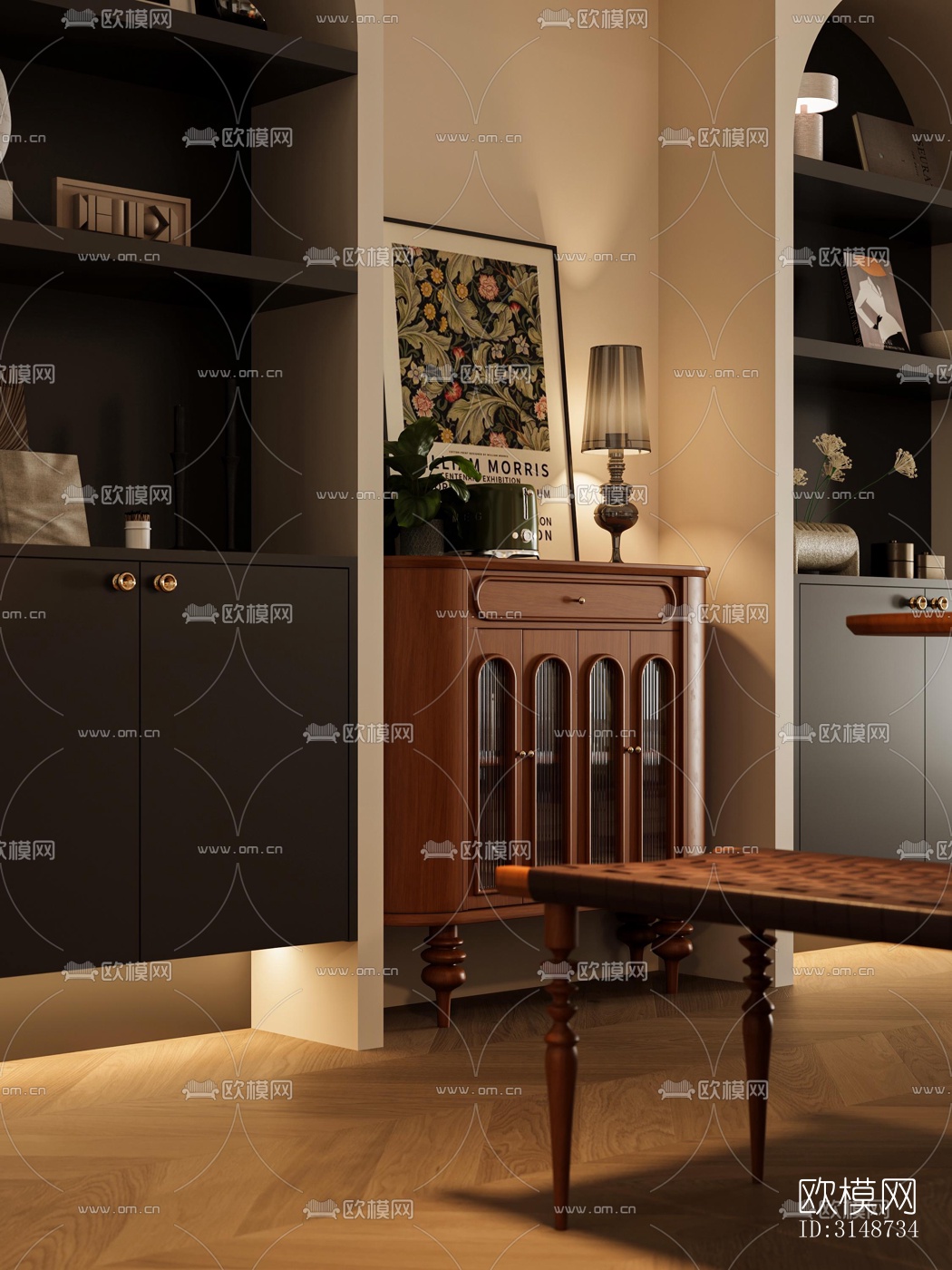 中古风平层效果图下载（渲染图13）