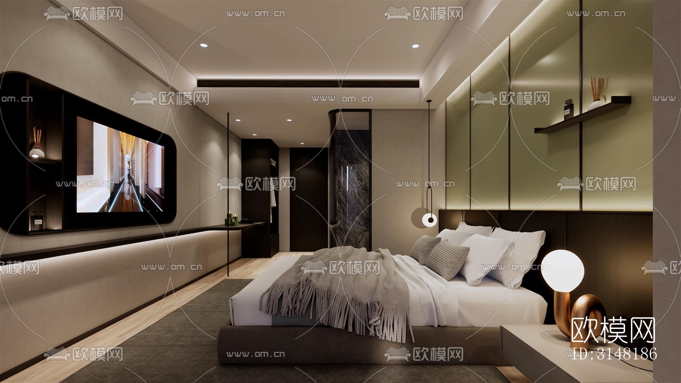 现代酒店民宿效果图下载（渲染图8）