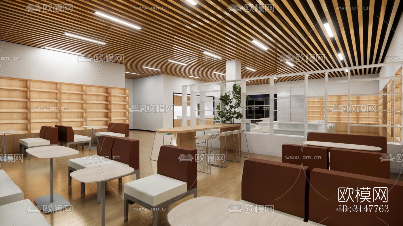 现代图书馆效果图下载（渲染图3）