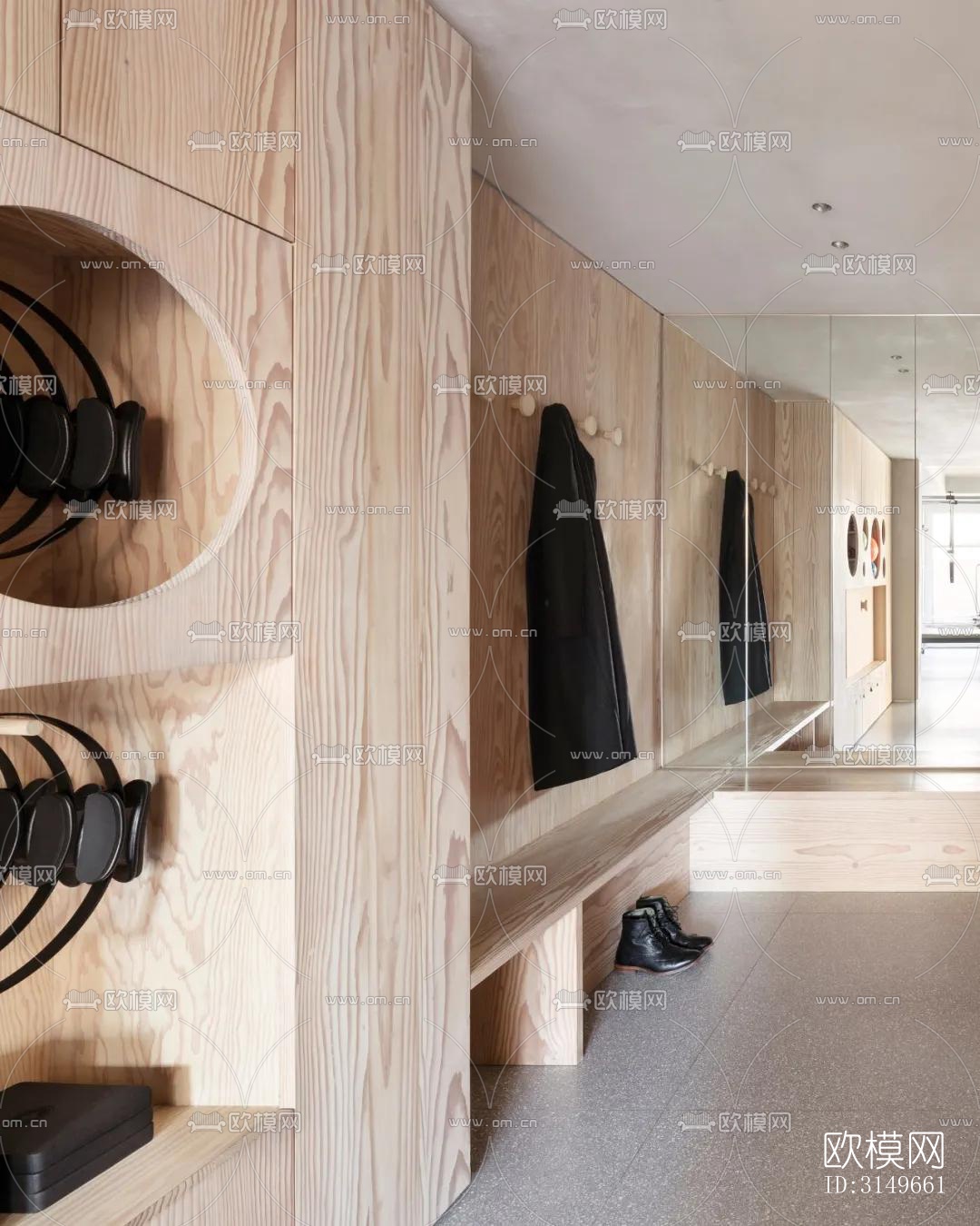 原木风健身房效果图下载（渲染图6）