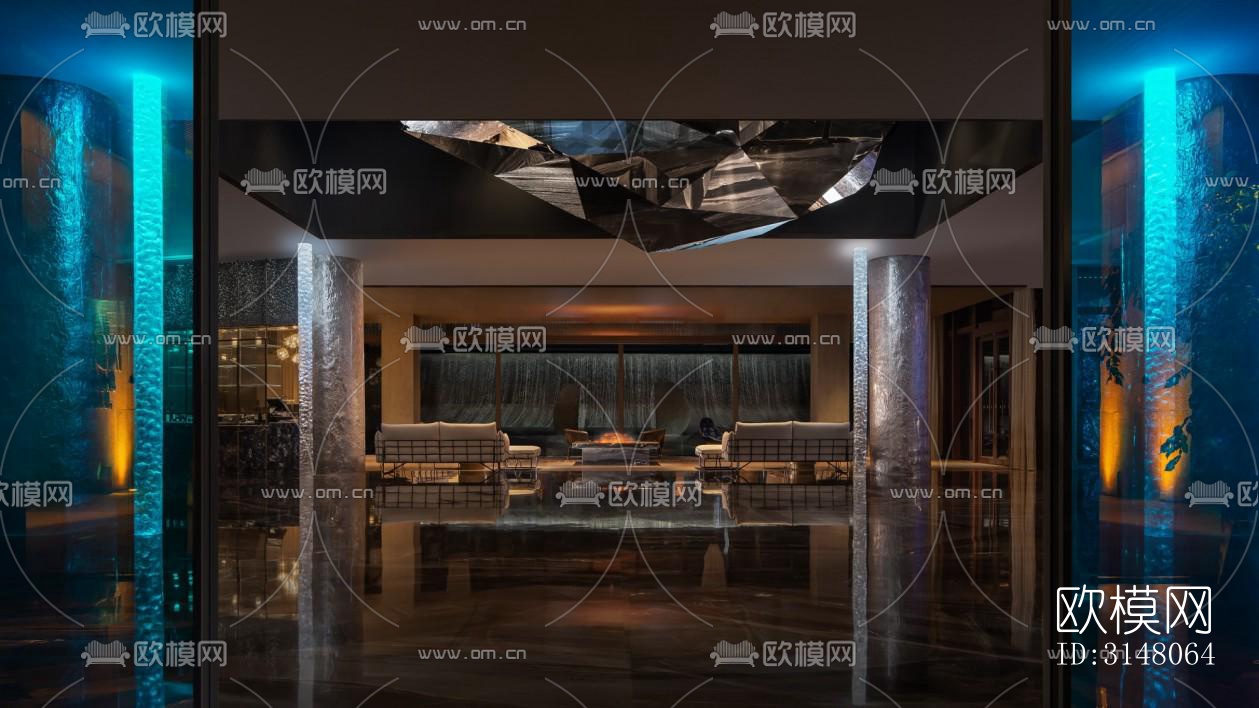 现代酒店民宿效果图下载（渲染图16）