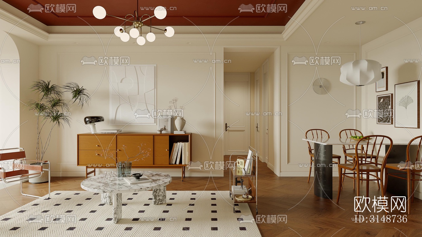 中古风平层效果图下载（渲染图10）