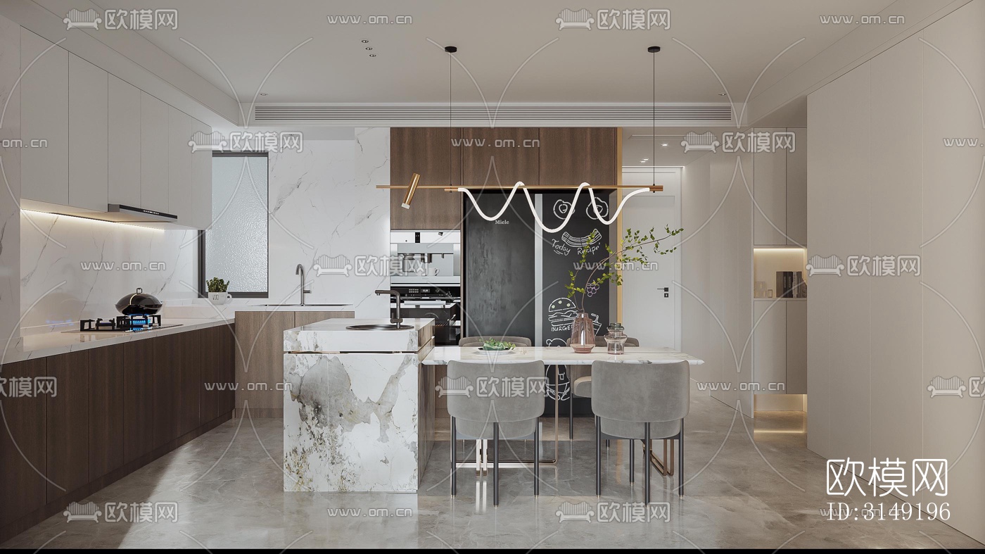 现代平层效果图下载（渲染图12）