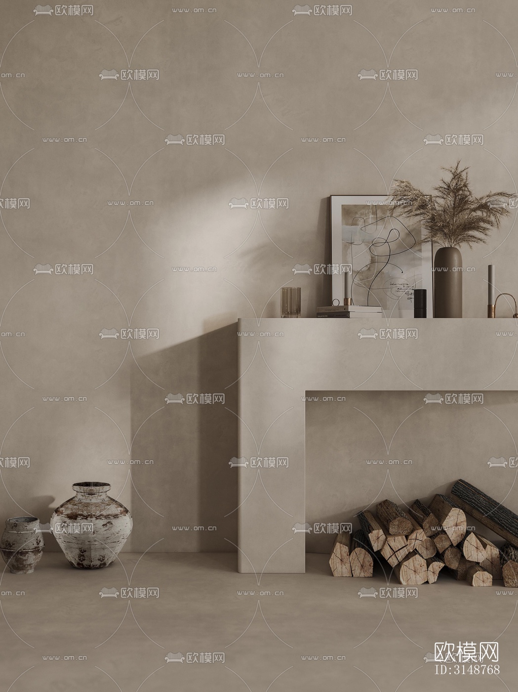 侘寂平层效果图下载（渲染图7）