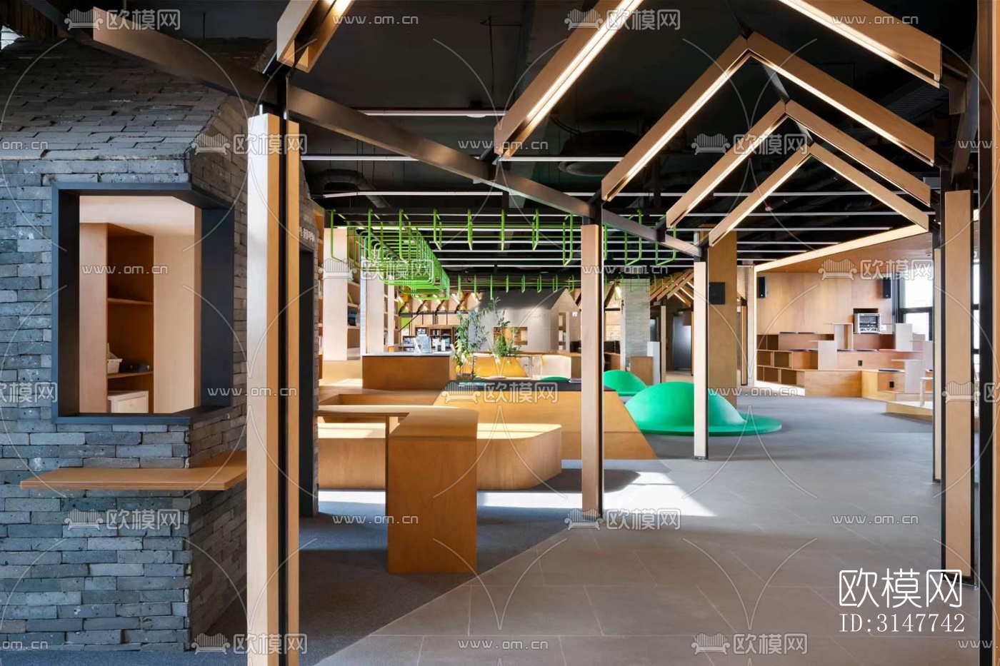 现代图书馆效果图下载（渲染图6）