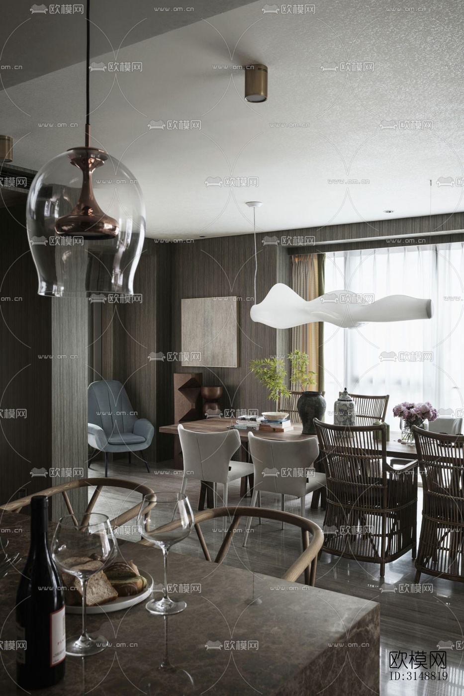 北欧平层效果图下载（渲染图4）