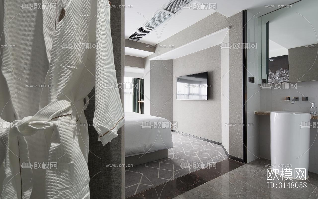 现代酒店民宿效果图下载（渲染图5）