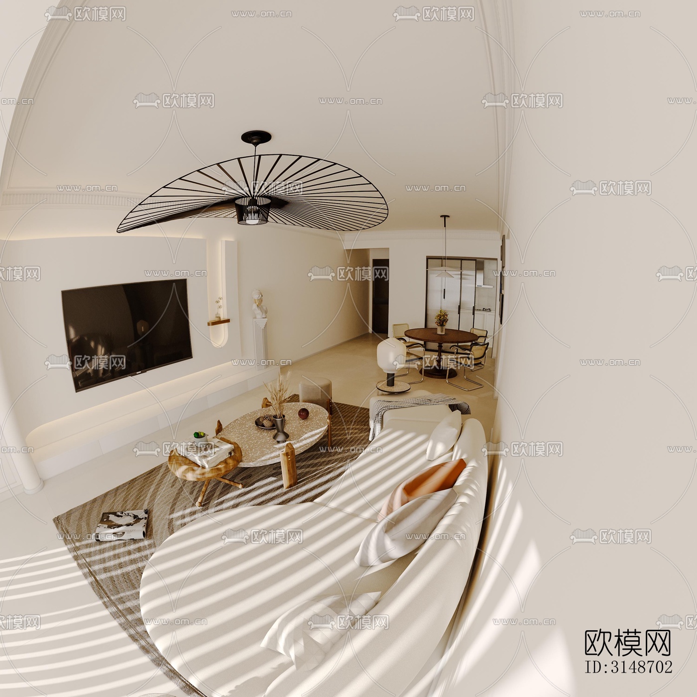 中古风平层效果图下载（渲染图1）