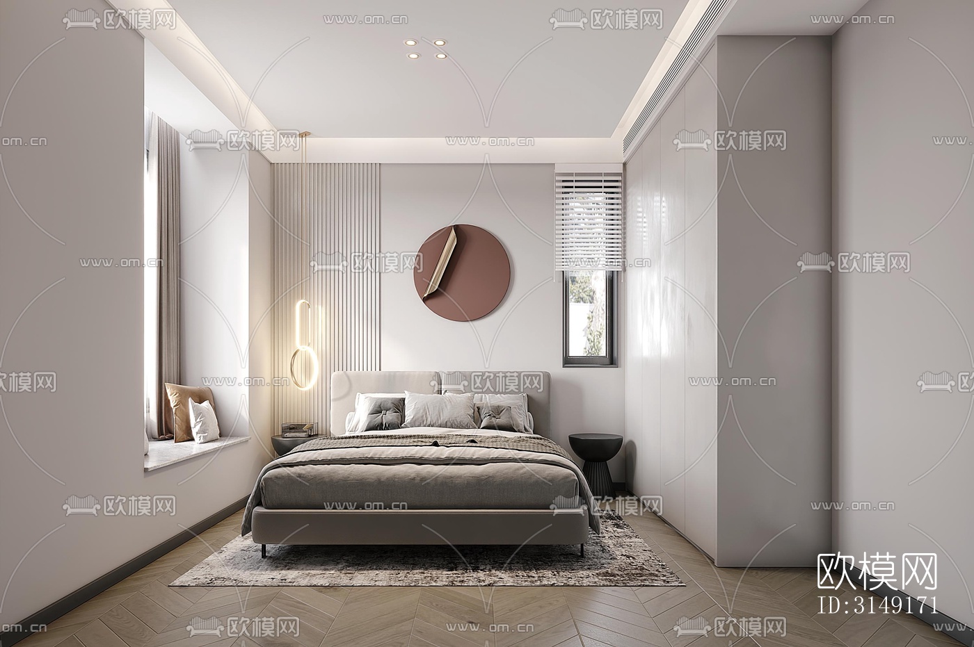 现代平层效果图下载（渲染图3）