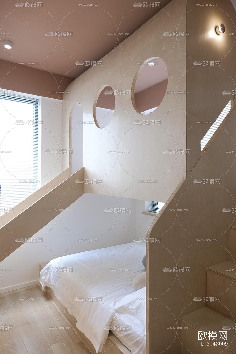 奶油风酒店民宿效果图下载（渲染图6）