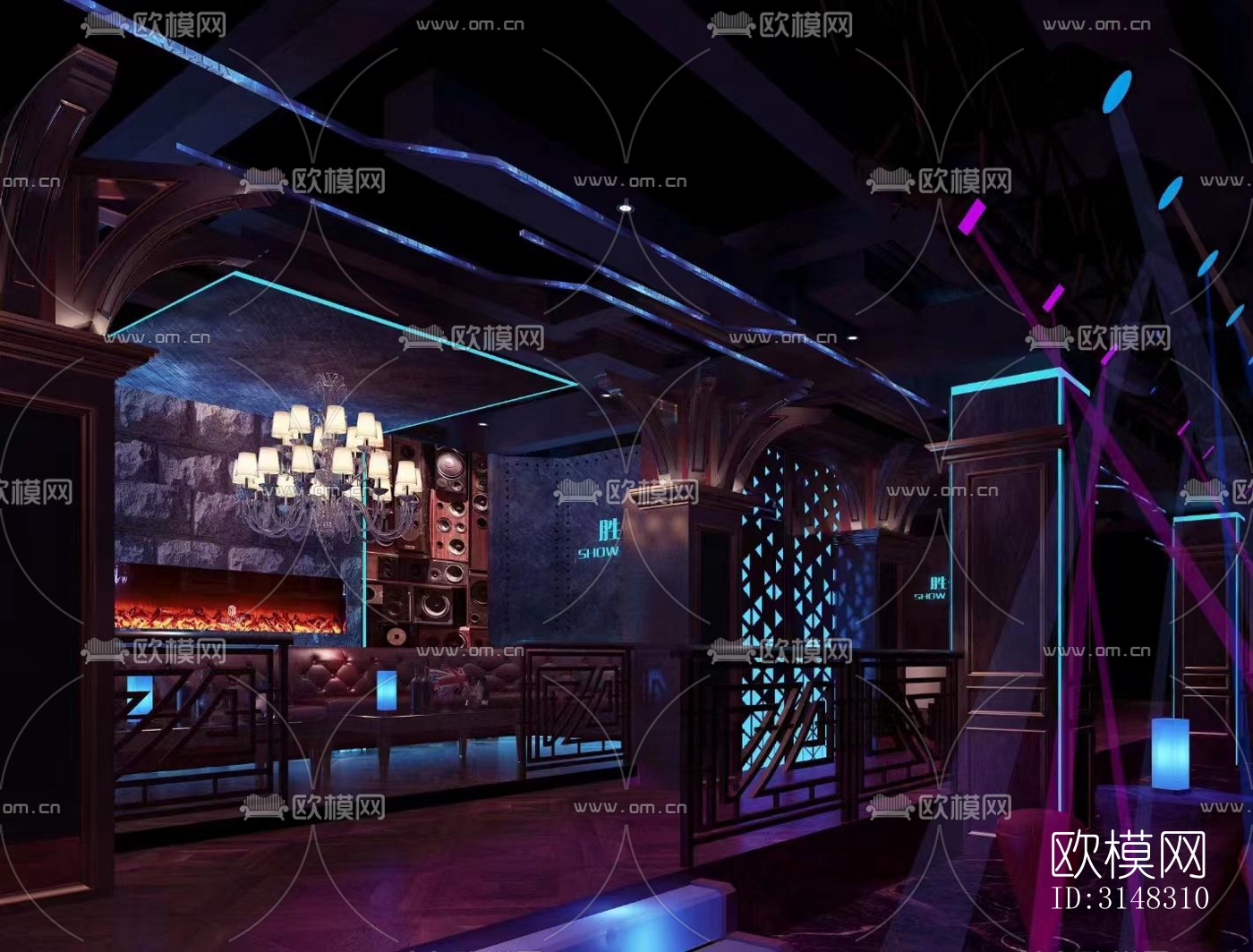 后现代KTV效果图下载（渲染图6）