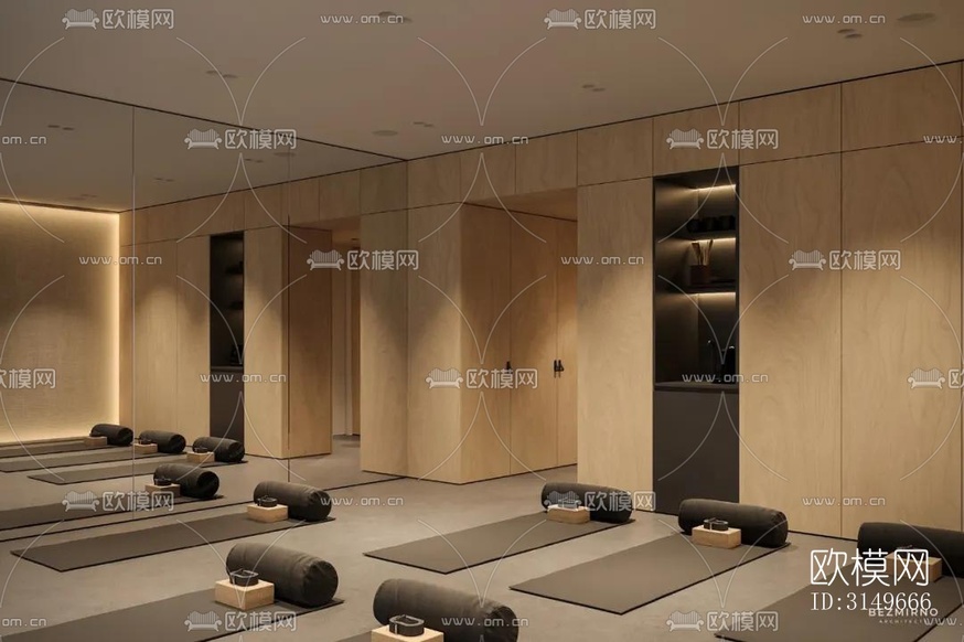 原木风健身房效果图下载(渲染图3)