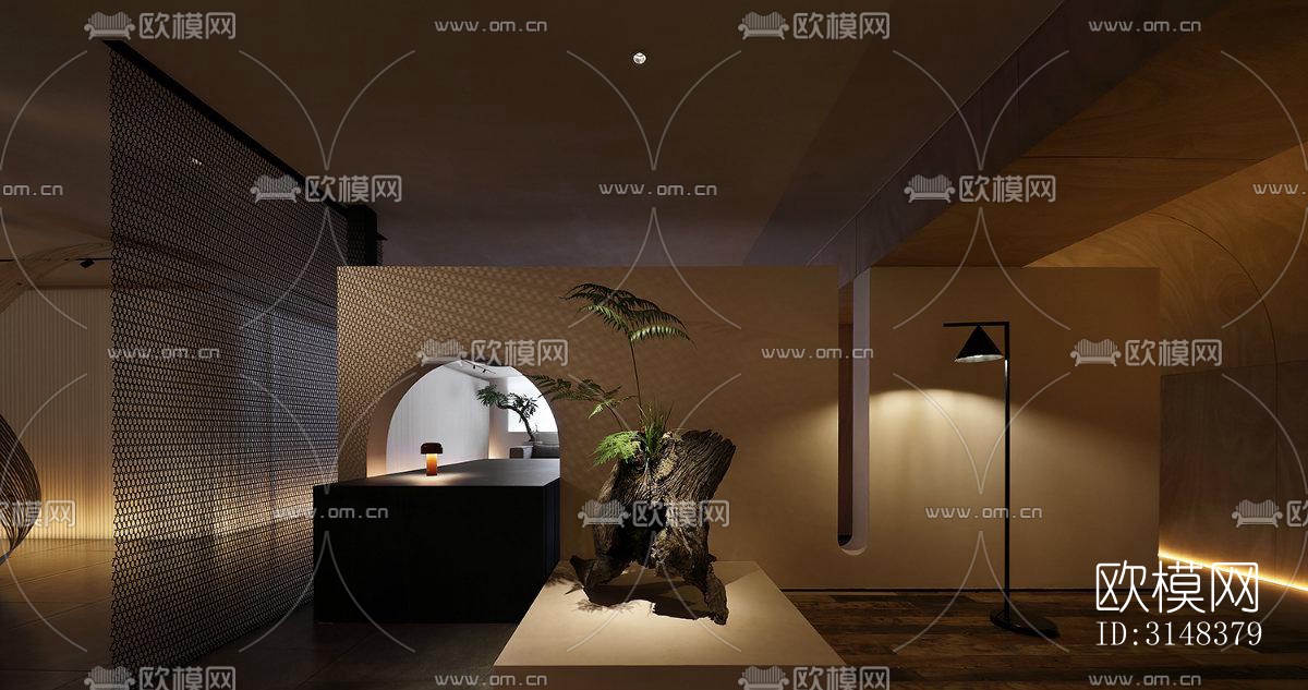 侘寂养生会所效果图下载（渲染图10）