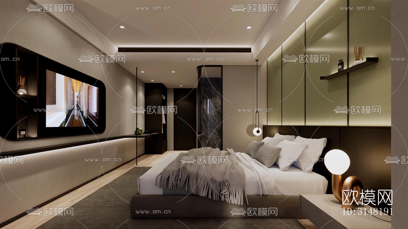 现代酒店民宿效果图下载（渲染图7）