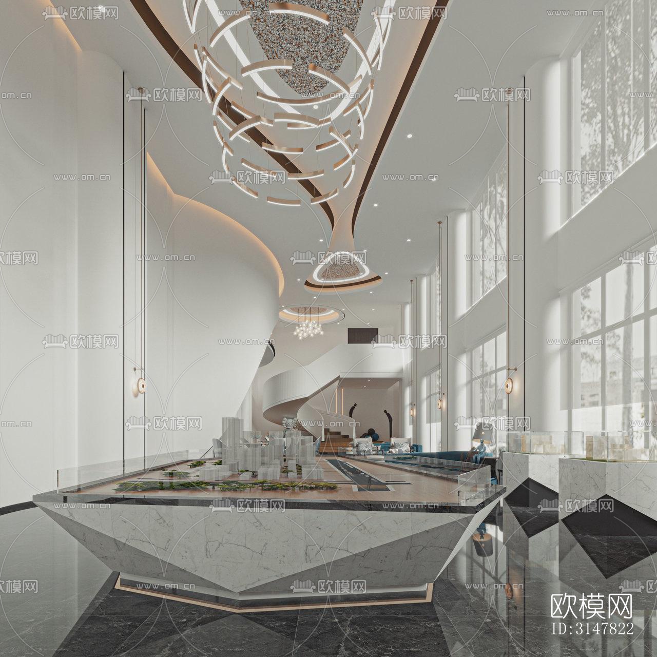 现代售楼处效果图下载（渲染图1）