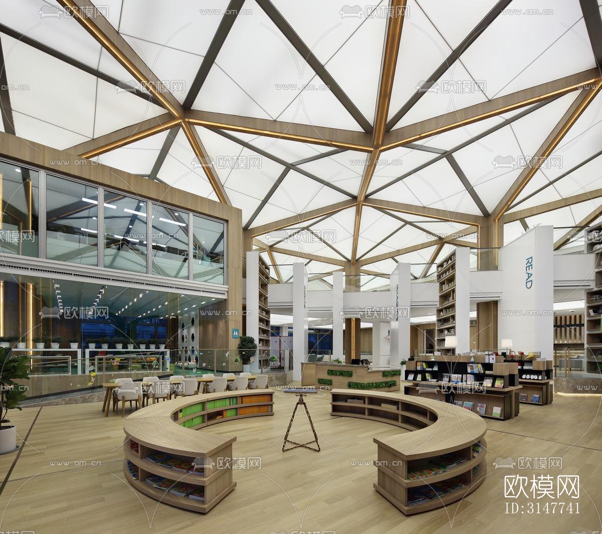 现代图书馆效果图下载（渲染图12）