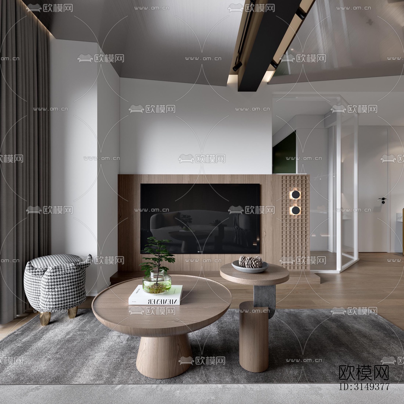 现代平层效果图下载（渲染图14）