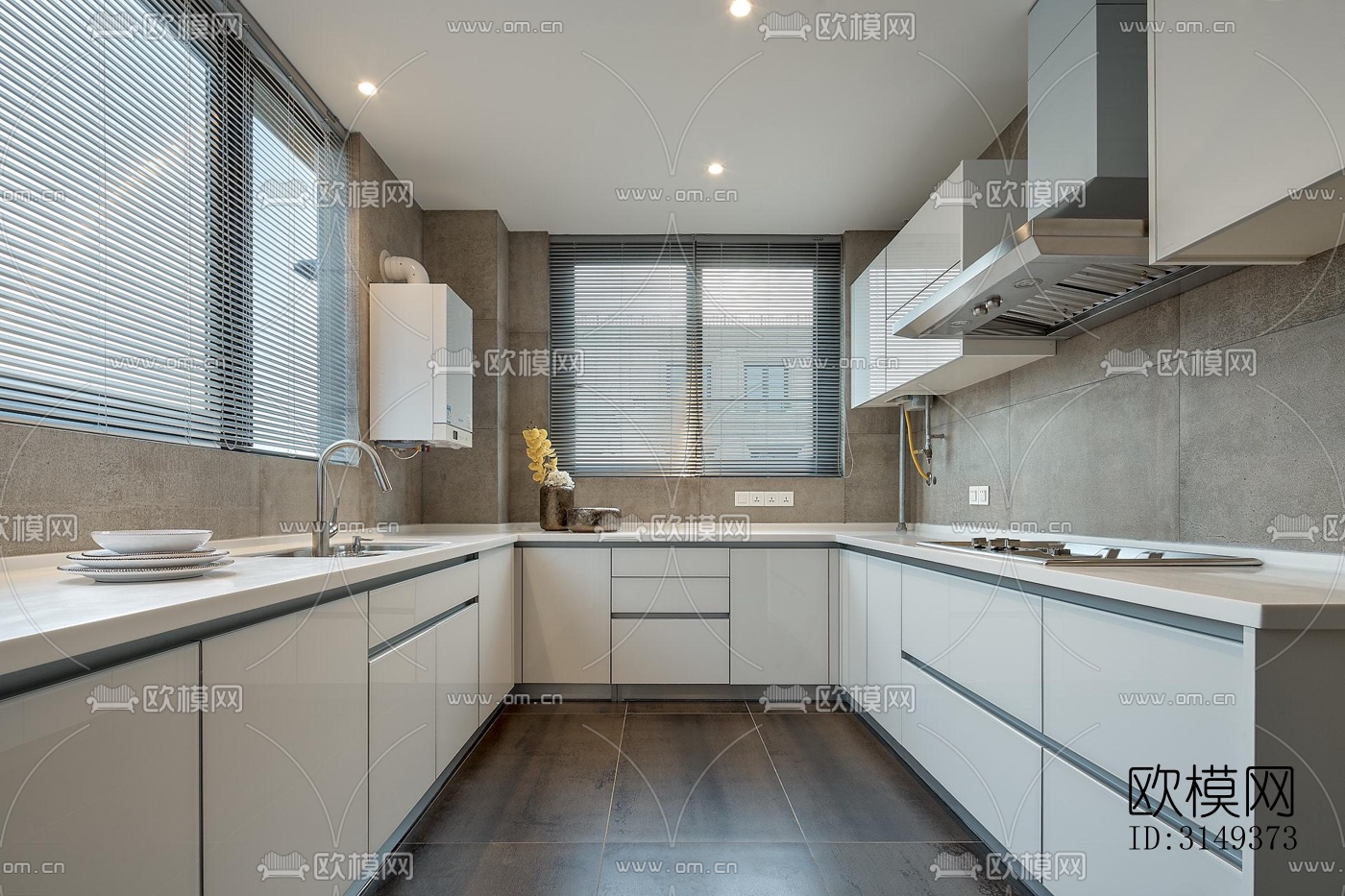 现代平层效果图下载（渲染图14）