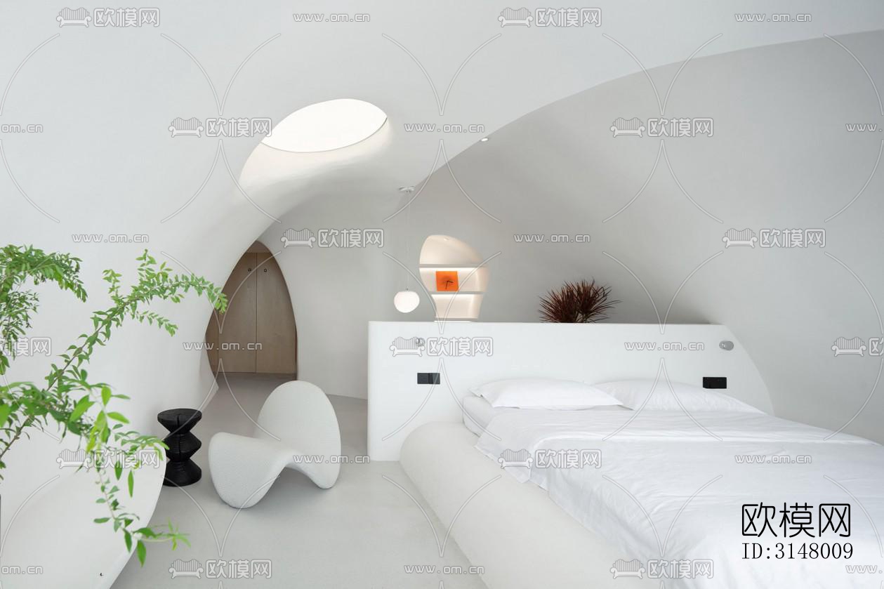 奶油风酒店民宿效果图下载（渲染图9）