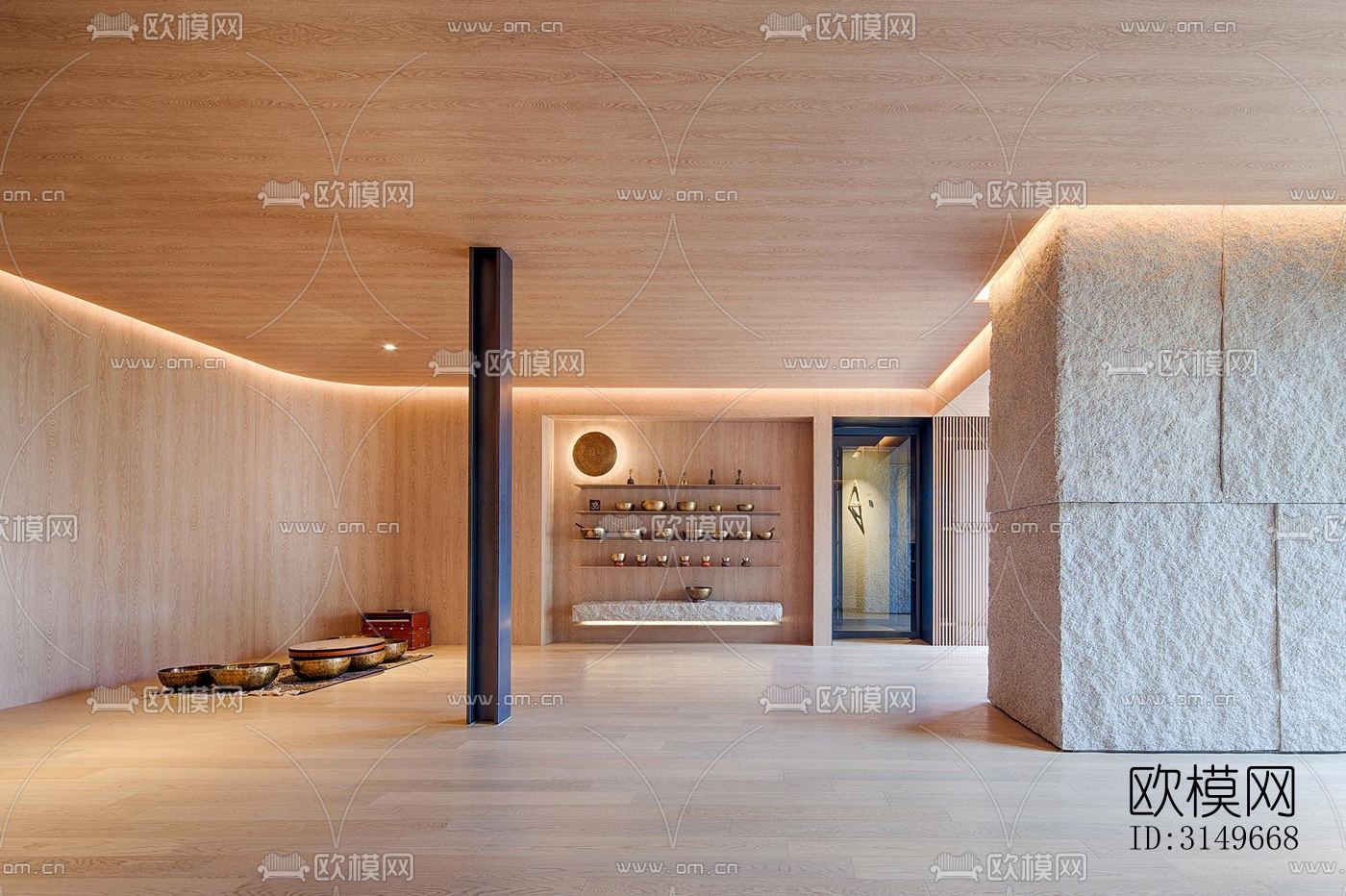 原木风健身房效果图下载（渲染图2）